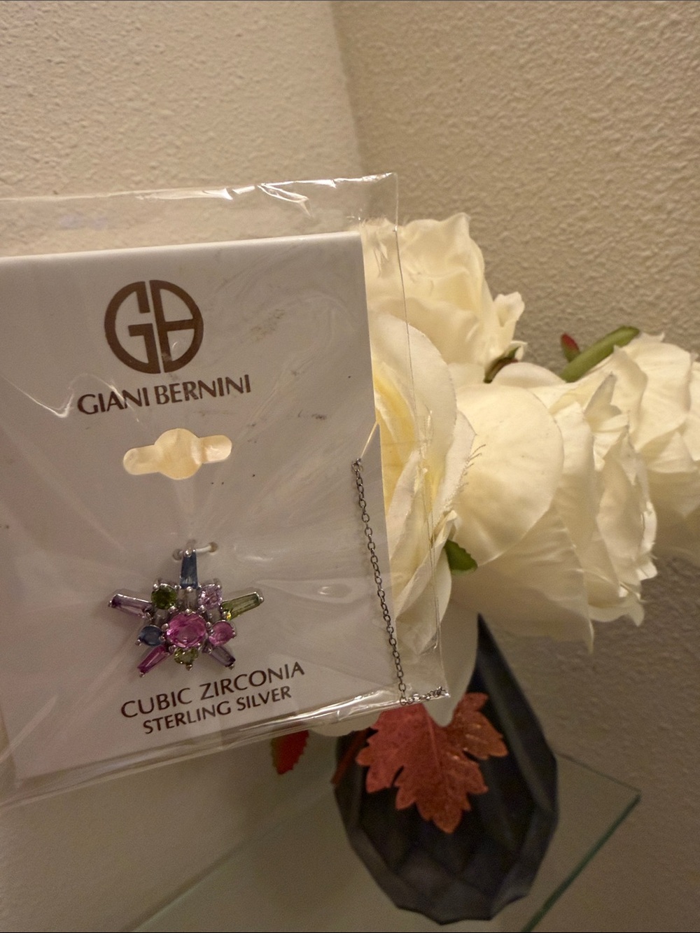 Giani Bernini Sterling Silver Multicolor Starburst Pendant Necklace